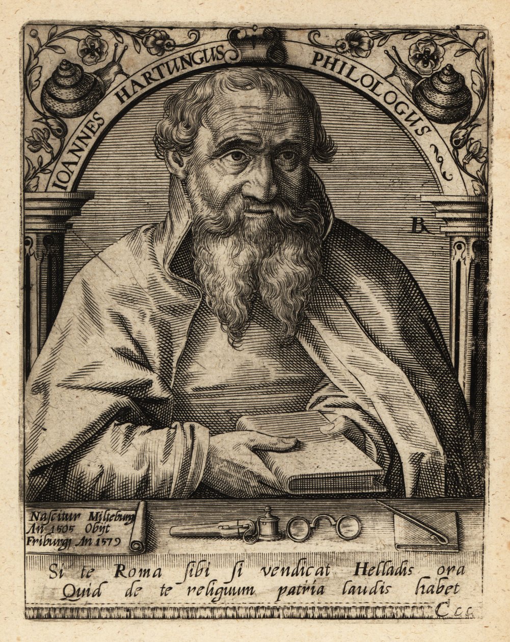Johannes Hartung, deutscher Graecist und Hebraist von Theodore de Bry