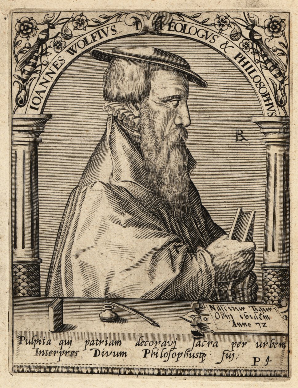 Johannes Wolf, ca. 1521-1572, Schweizer reformierter Theologe von Theodore de Bry