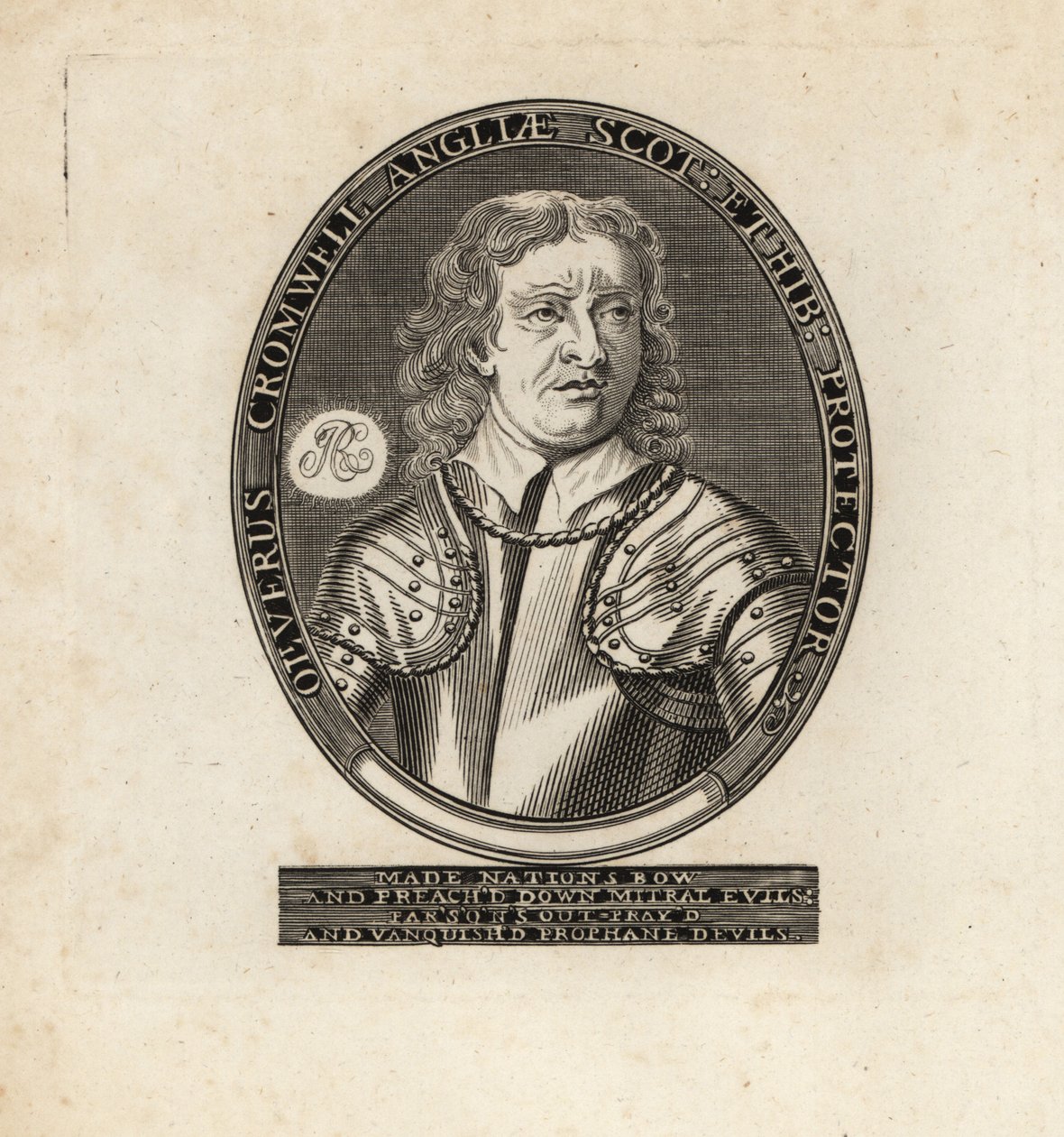Ovales Porträt von Oliver Cromwell, Lordprotektor von Theodore de Bry