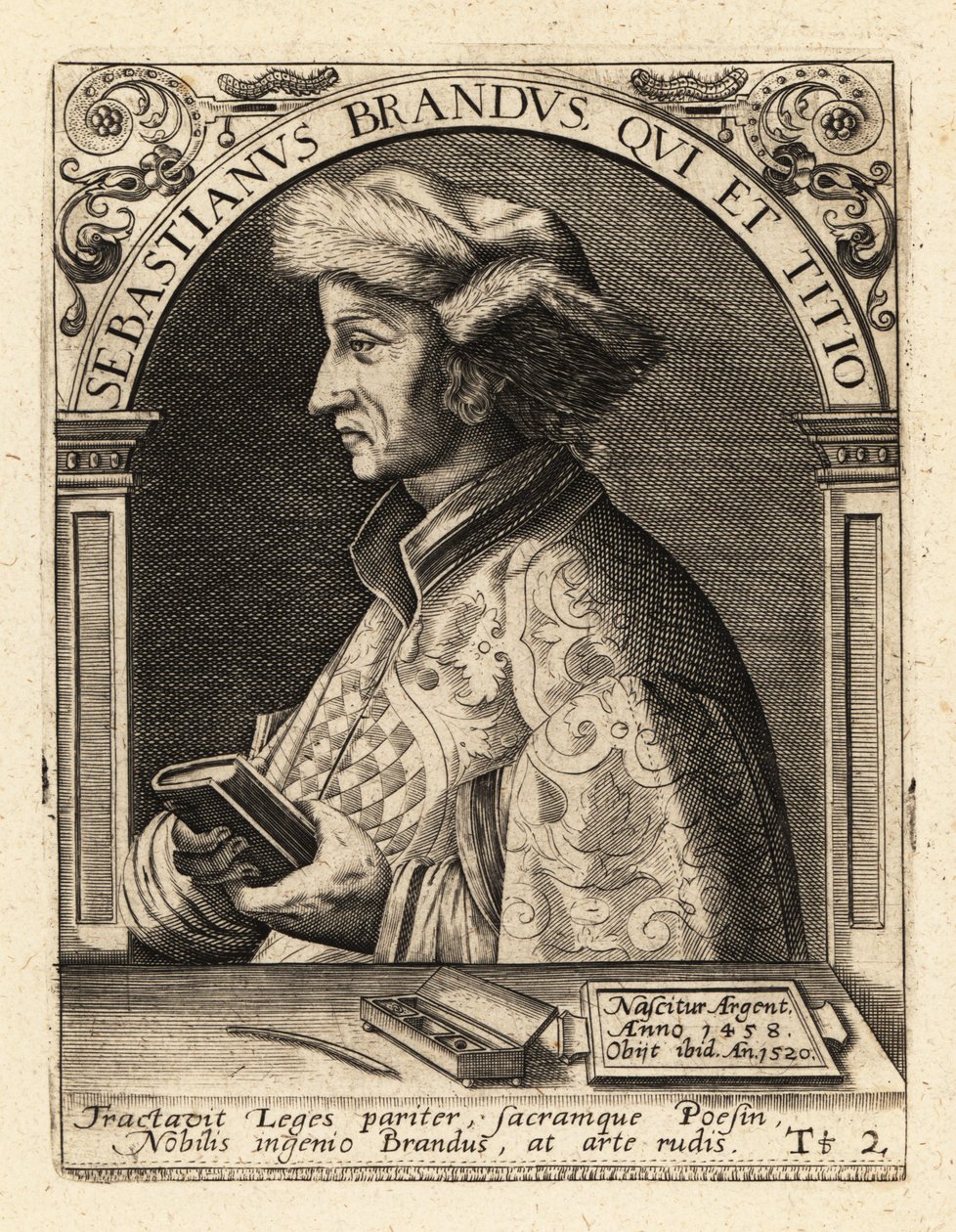 Sebastian Brant, deutscher Humanist und Satiriker von Theodore de Bry