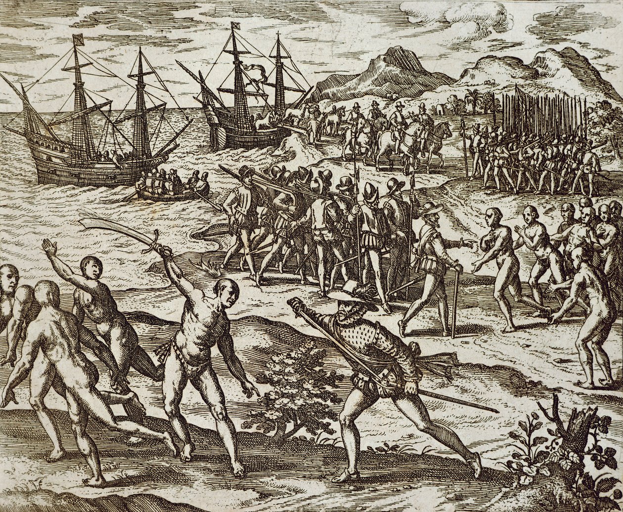 Die Spanier in Amerika von Theodore de Bry