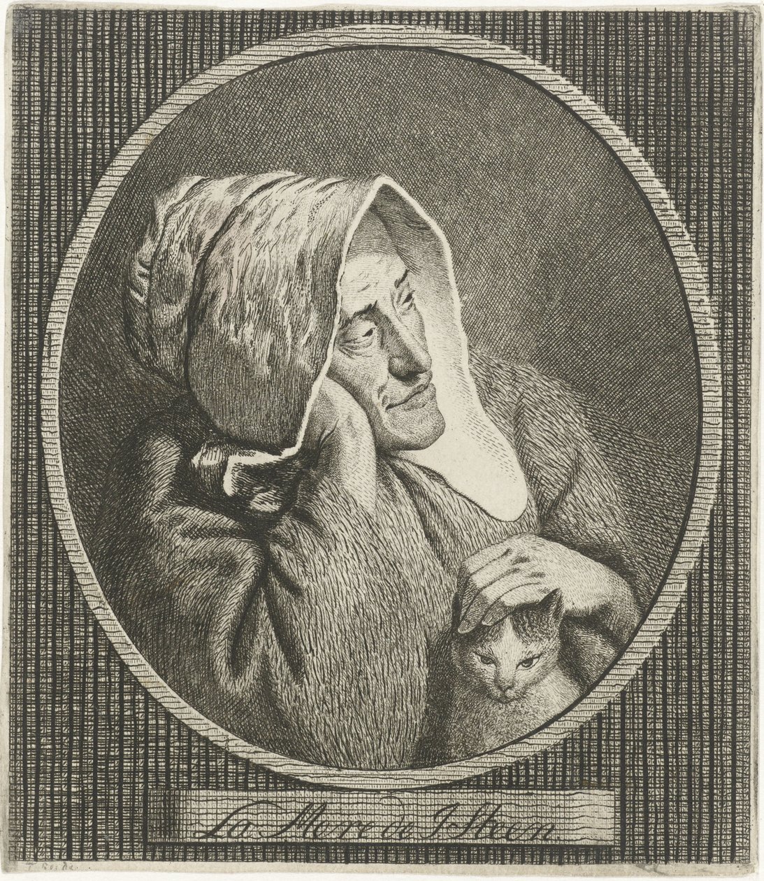 Alte Frau mit Katze von Theodorus de Roode