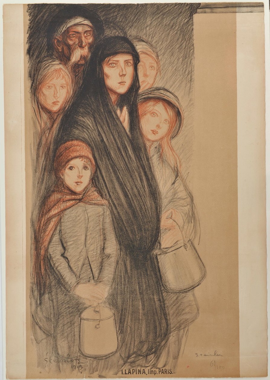 In Belgien, die Belgier hungern, 1915 von Théophile Alexandre Steinlen