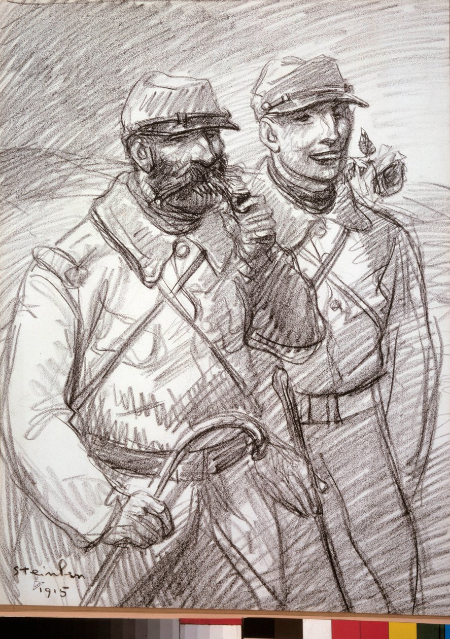 Erster Weltkrieg: „Der Haarige im Jahr 1915“, französische Soldaten. Zeichnung von Théophile Alexandre Steinlen (1859-1923) von Théophile Alexandre Steinlen