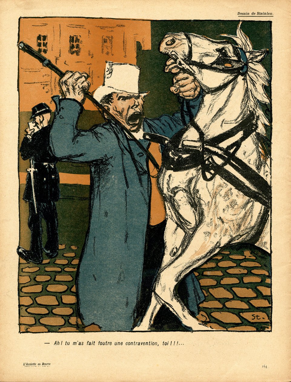 Der Butterteller, Satirisch in Farben von Théophile Alexandre Steinlen