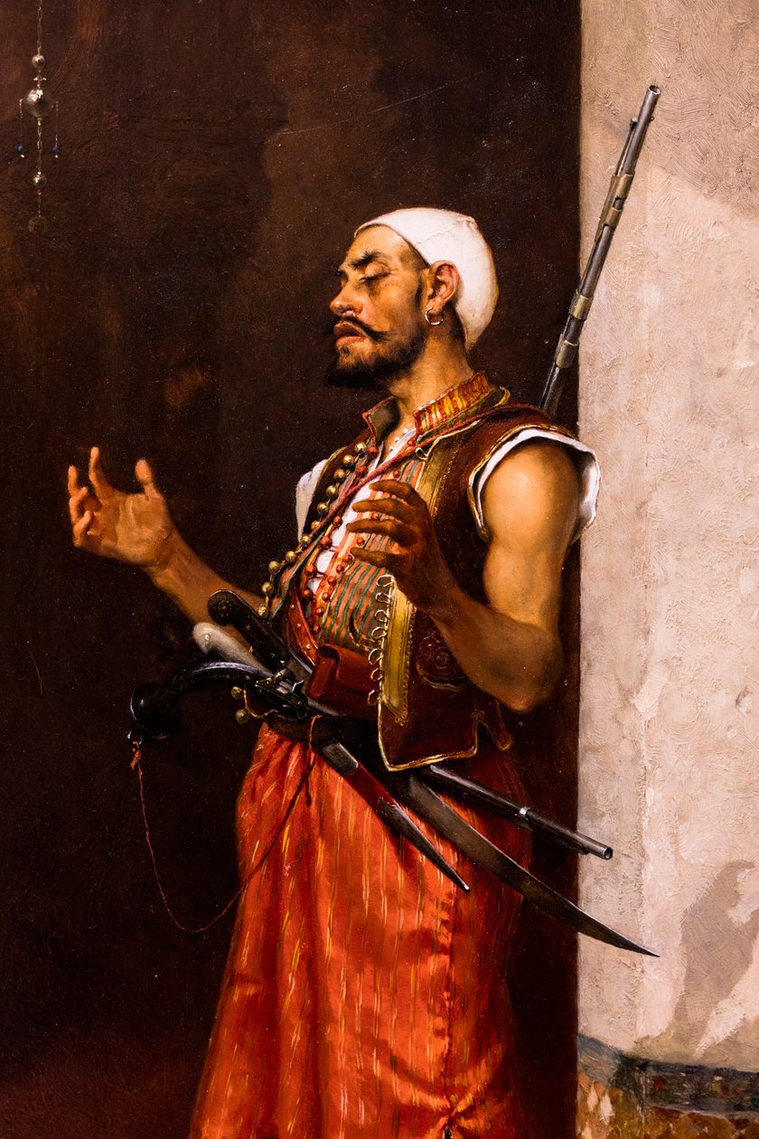 Türkischer Wächter beim Gebet von Theophile Marie Francois Lybaert