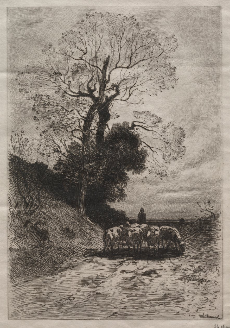 Rückkehr der Herde, ca. 1870 von Theophile Narcisse Chauvel