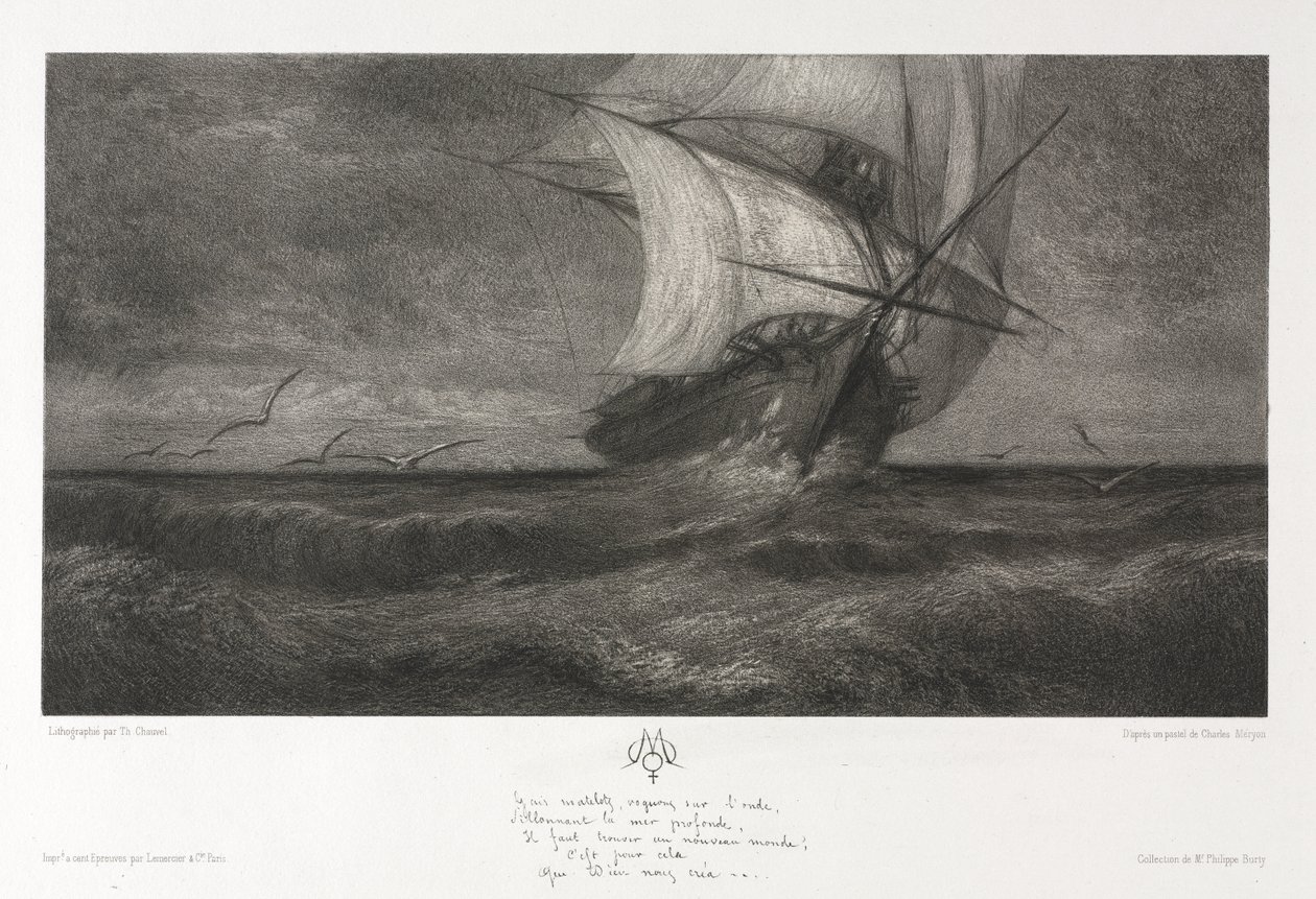Das Phantomschiff oder Auf den Wellen von Theophile Narcisse Chauvel