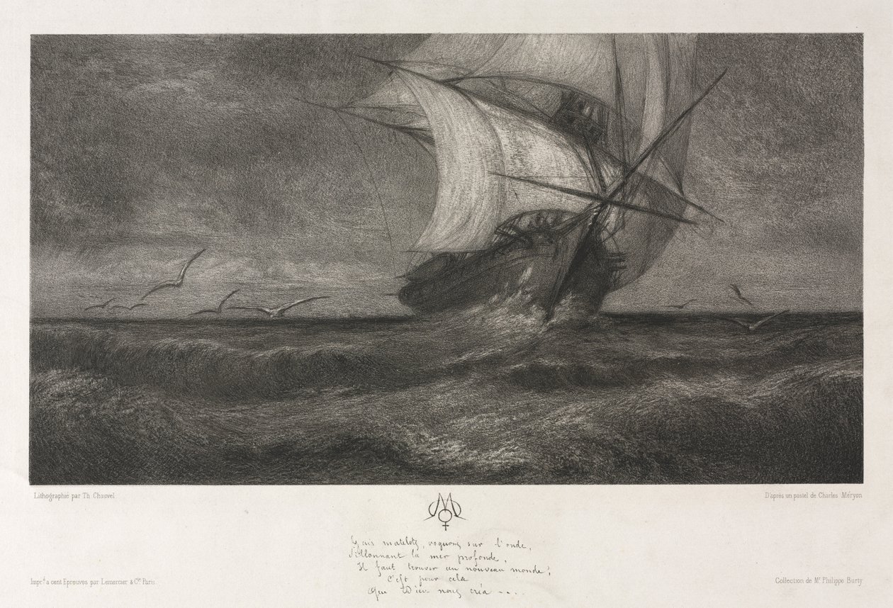 Das Geisterschiff oder Auf den Wellen von Theophile Narcisse Chauvel