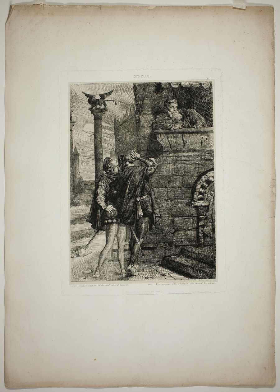 Owake! was ho! Brabantio! Diebe! Diebe!, Platte eins aus Othello von Théodore Chassériau