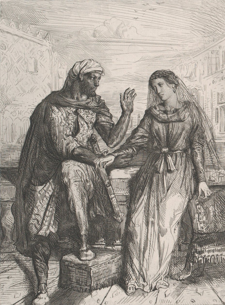Sie dankte mir: Platte 2 aus Othello Akt 1, Szene 3 von Théodore Chassériau
