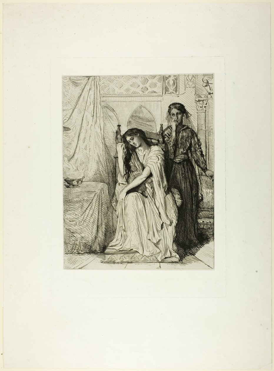 Das Weidenlied, Tafel neun aus Othello von Théodore Chassériau