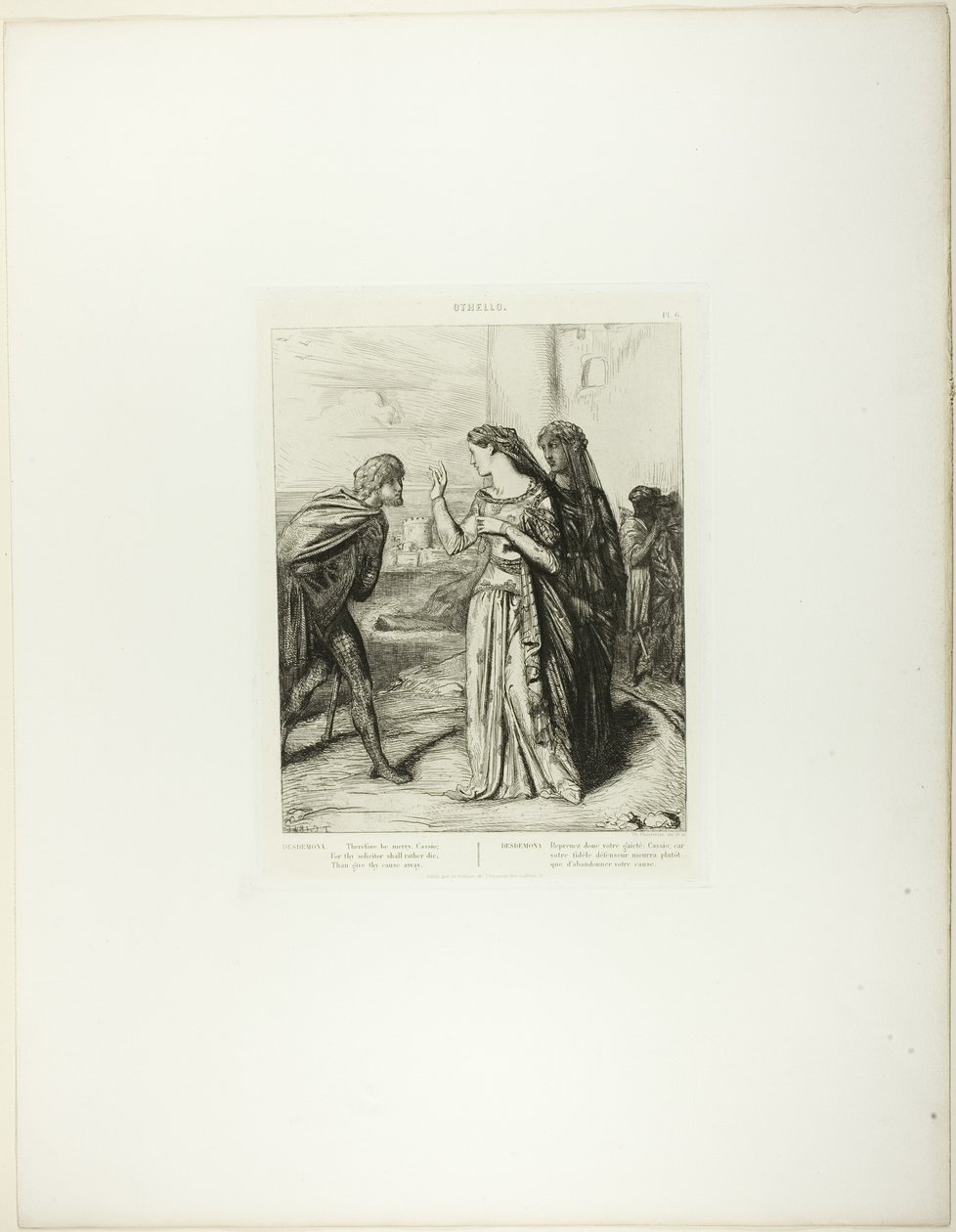Darum sei fröhlich Cassio, Platte 6 (Akt 3, Szene 3) aus Othello von Théodore Chassériau