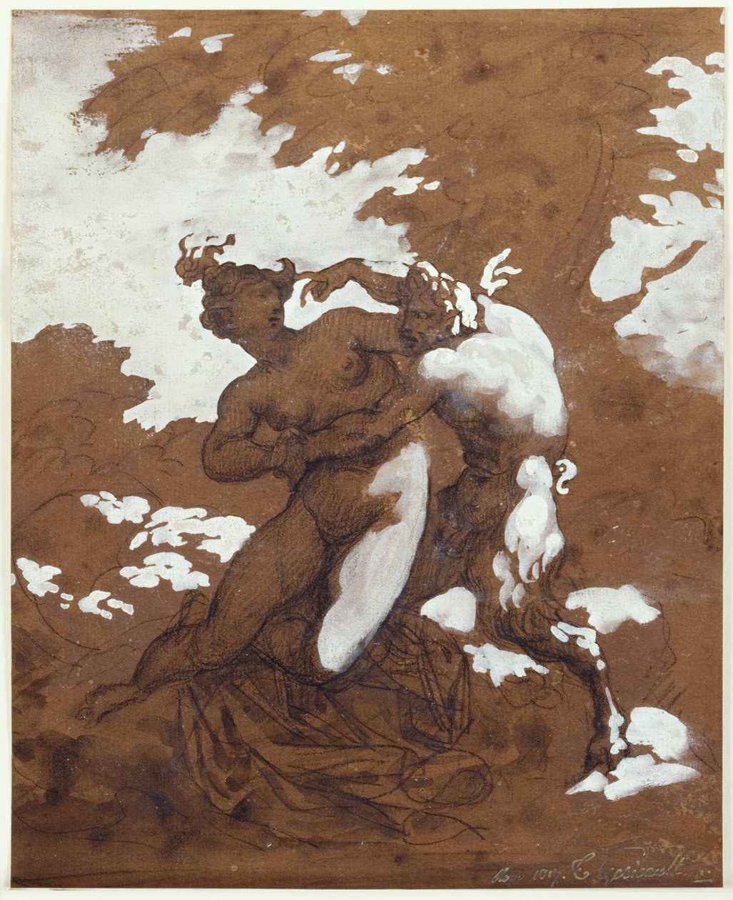 Satyr und Nymphe von Theodore Gericault