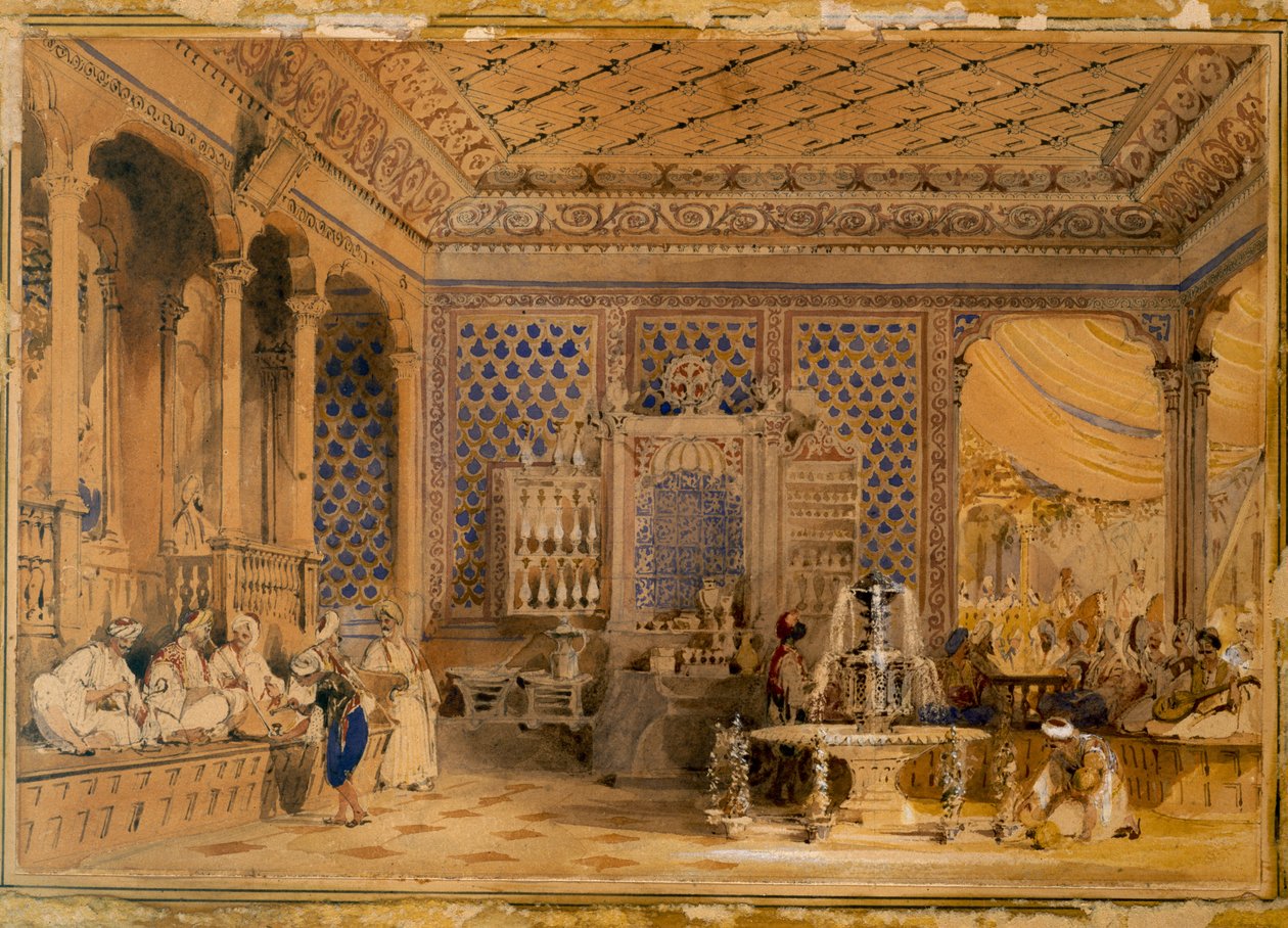 Innenraum eines türkischen Cafés, Konstantinopel, 1838 von Thomas Allom