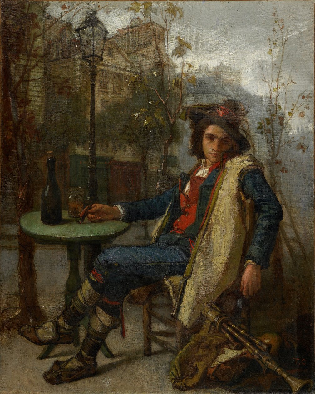 Junger italienischer Straßenmusiker, um 1877 von Thomas Couture