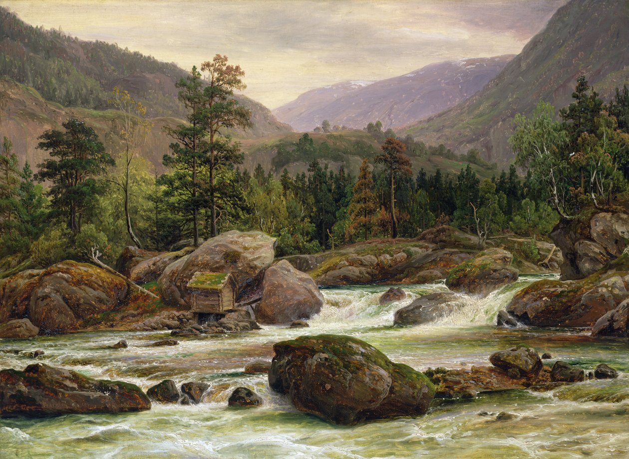 Norwegischer Wasserfall von Thomas Fearnley