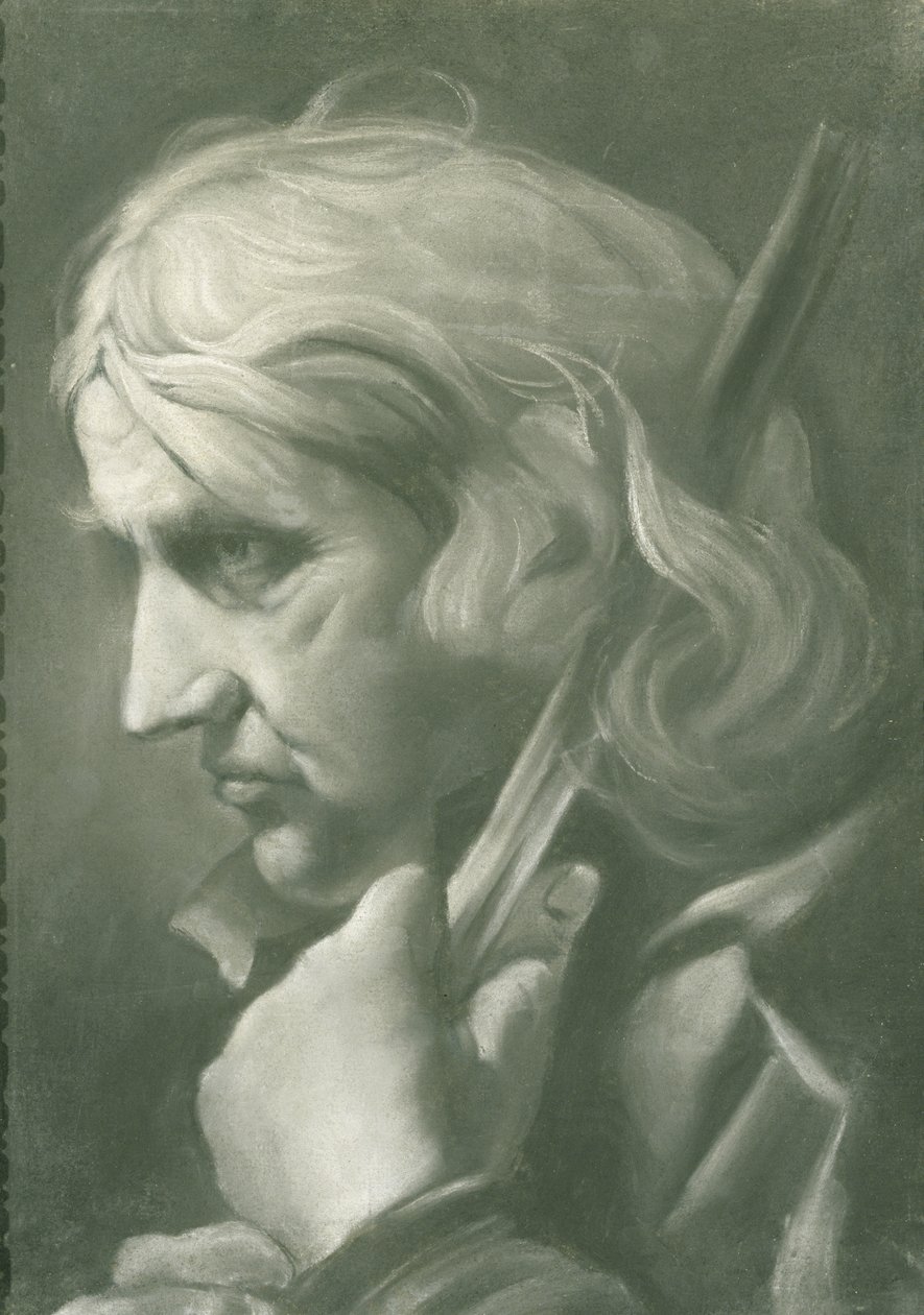 Ein Mann, der sich auf einen Stab stützt, ca. 1760 von Thomas Frye
