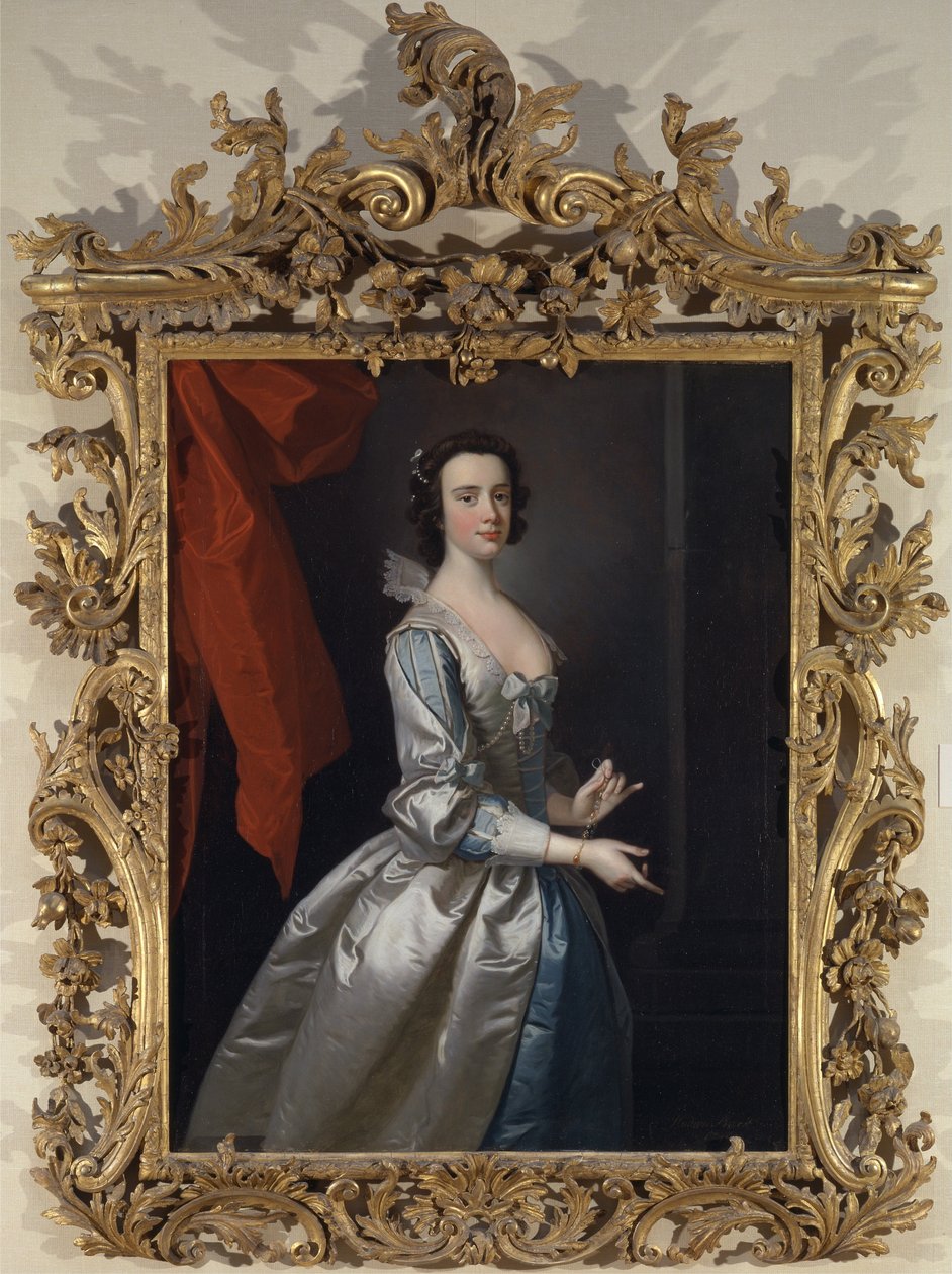 Porträt einer Frau, wahrscheinlich Elizabeth Aislabie, von Studley Royal, Yorkshire von Thomas Hudson