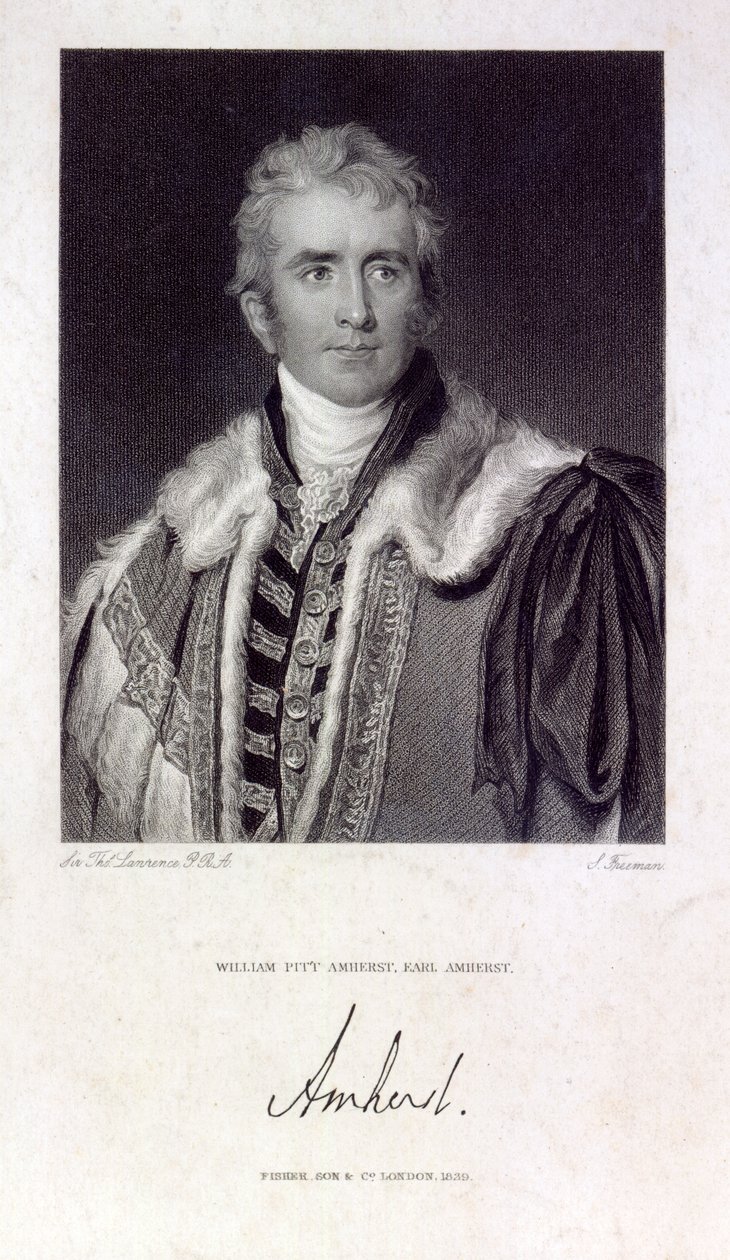 William Pitt Amherst, Earl Amherst von Arracan (1773-1857), graviert von Samuel Freeman (1773-1857), 1829 von Thomas Lawrence