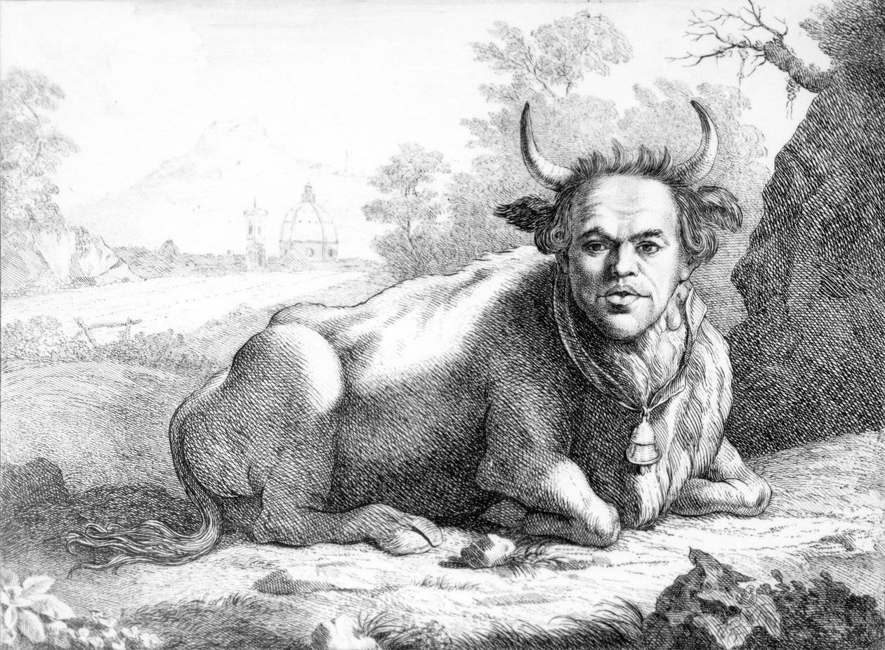Selbstporträt Karikatur aus 25 Karikaturen, 1768-9 von Thomas Patch