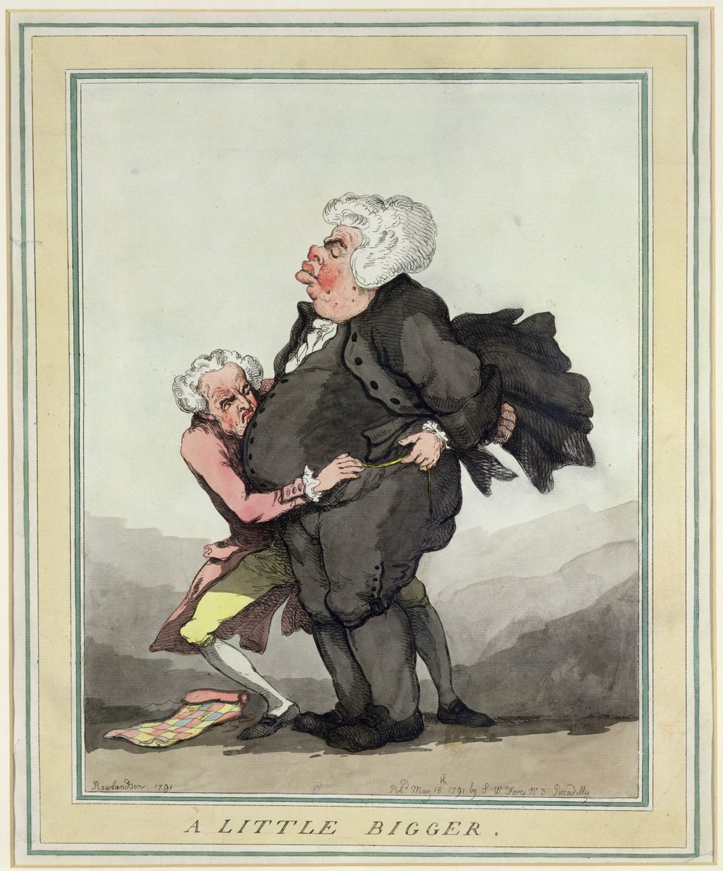 Ein bisschen größer, veröffentlicht von S.W. Fores, 1791 von Thomas Rowlandson