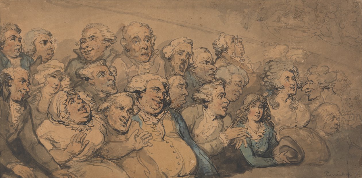 Eine Audienz im Drury Lane Theatre von Thomas Rowlandson
