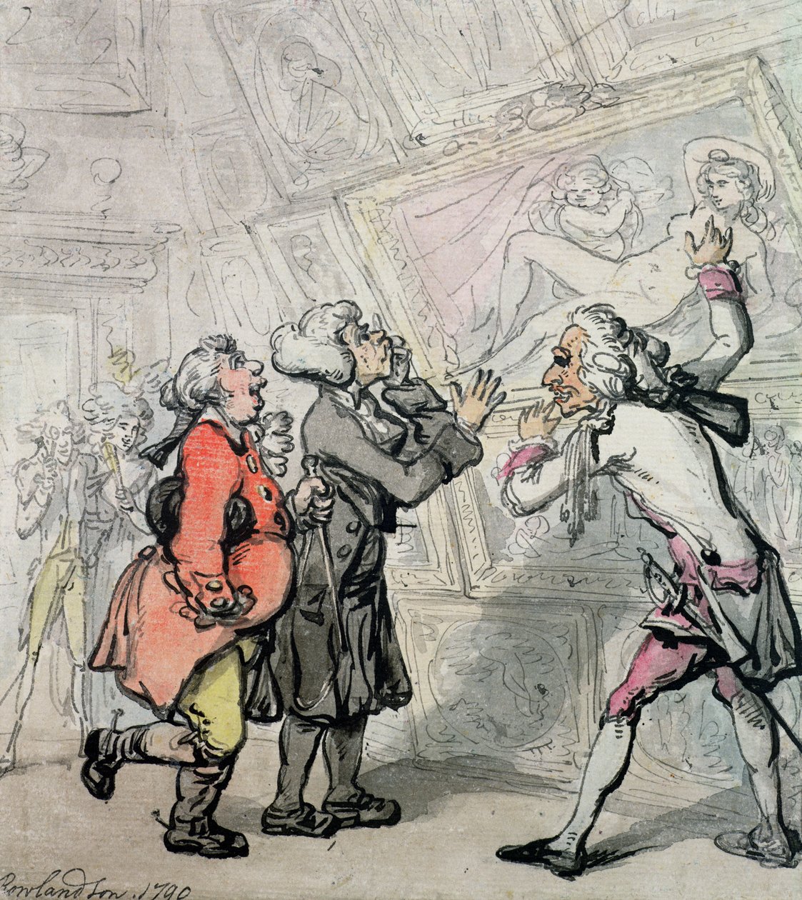 Engländer betrachten Bilder auf der Grand Tour, 1790 von Thomas Rowlandson