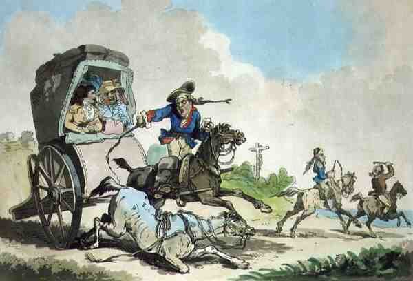 Französisches Reisen oder Die erste Etappe von Calais, aquatintiert von Francis Jukes, veröffentlicht von T. Smith, 1785 (farbige Radierung mit Aquatinta) von Thomas Rowlandson