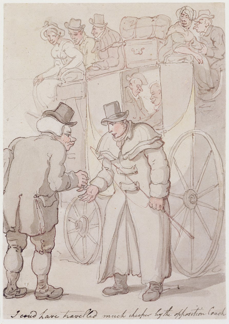 Ich hätte viel billiger mit dem Konkurrenzbus reisen können von Thomas Rowlandson