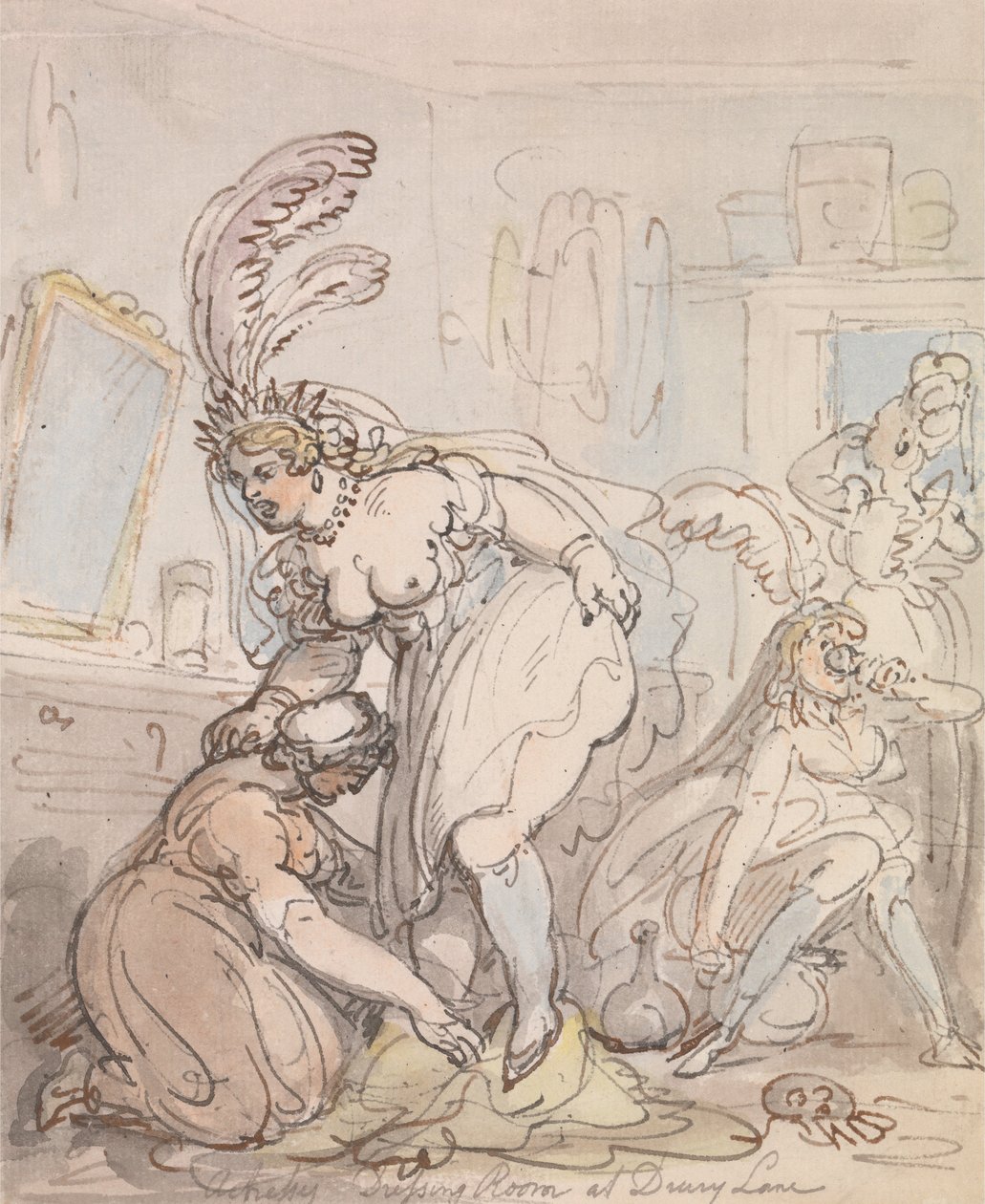 Die Umkleidekabine der Schauspielerinnen im Drury Lane von Thomas Rowlandson