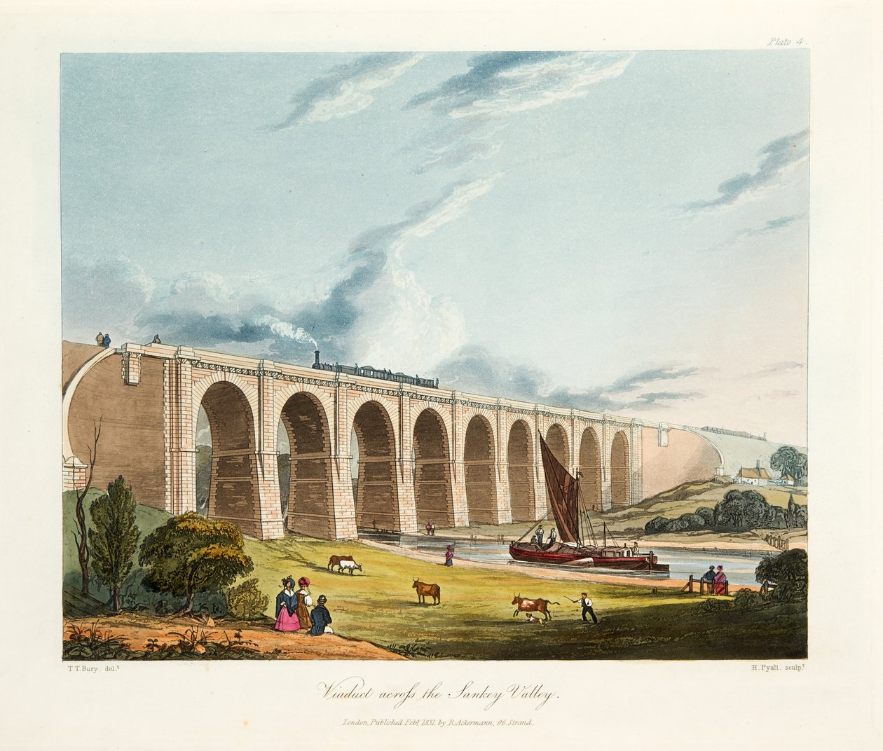 Viadukt über das Sankey-Tal, 1831 von Thomas Talbot Bury