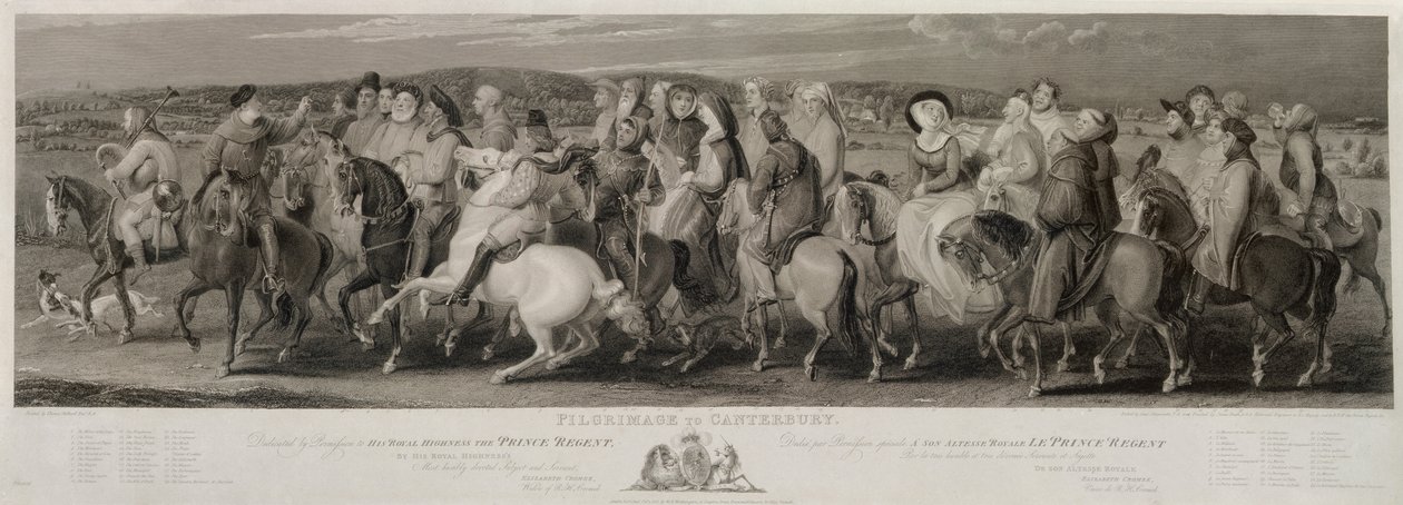 Die Pilgerreise nach Canterbury, graviert von James Heath (1757-1834) und Luigi Schiavonetti (1765-1810) von Thomas Stothard
