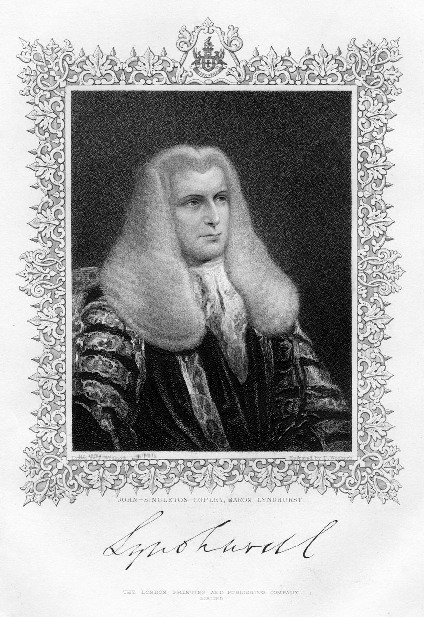 John Singleton Copley 1738-1815, britischer Lordkanzler und Politiker, 19. Jahrhundert von Thomas A. Woolnoth
