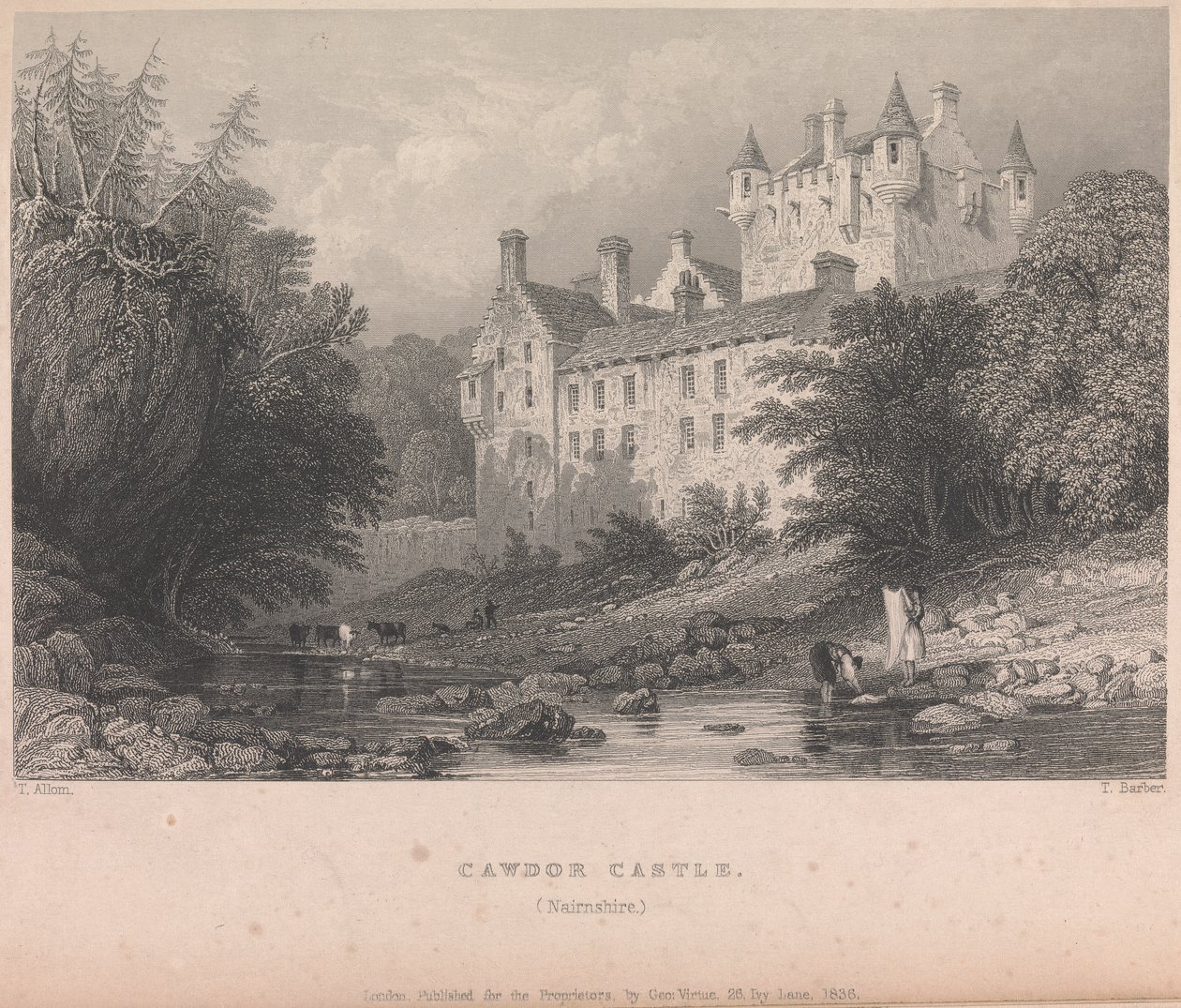 Cawdor Castle, Narnshire (veröffentlicht von G. Virtue); Seite 59 (Band Eins) von Thomas Barber