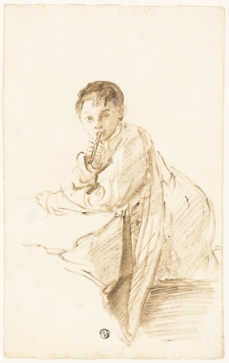 Kind mit Musikinstrument von Thomas Barker