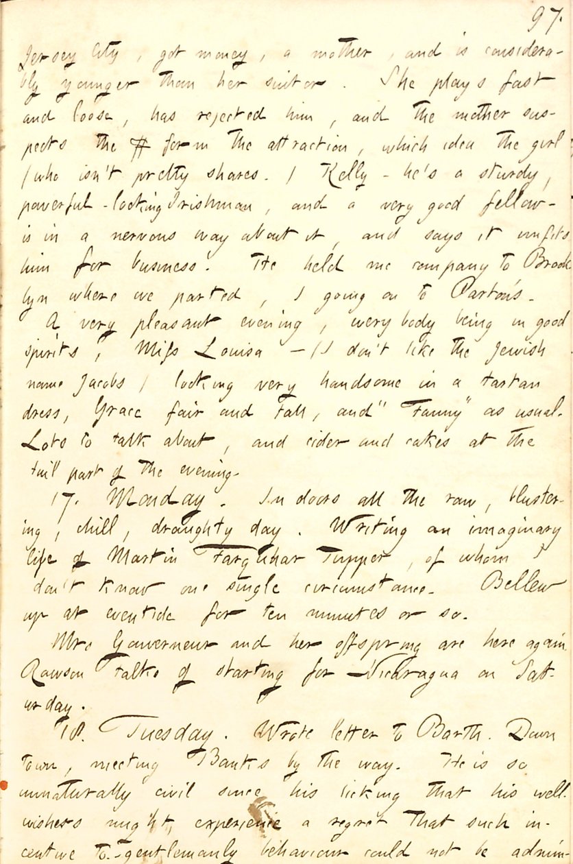 Thomas Butler Gunn Tagebücher - Band 8, Seite 104, 16.-18. November 1856 von Thomas Butler Gunn