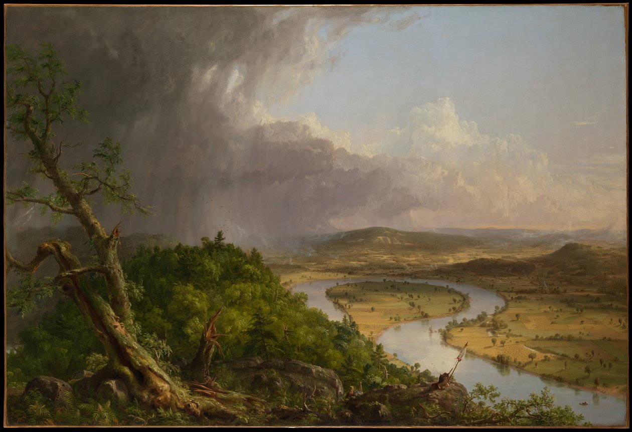 Blick vom Mount Holyoke, Northampton, Massachusetts, nach einem Gewitter—The Oxbow von Thomas Cole