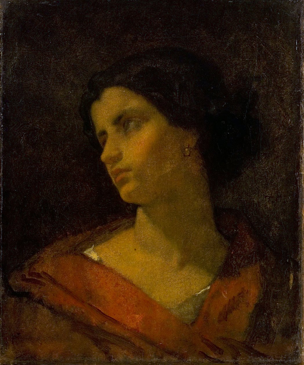 Kopf einer Frau, Studie von Thomas Couture
