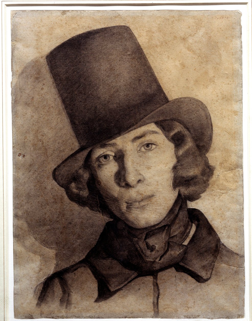 Porträt von Maurice Sand (1823-1889), Sohn von George Sand, 21 Jahre alt - Undatiertes Zeichnung von Thomas Couture (1815-1879) - Dieses Zeichnung wurde lange Zeit als das seiner Mutter George Sand angesehen, Musée de la Vie Romantique, Paris von Thomas Couture