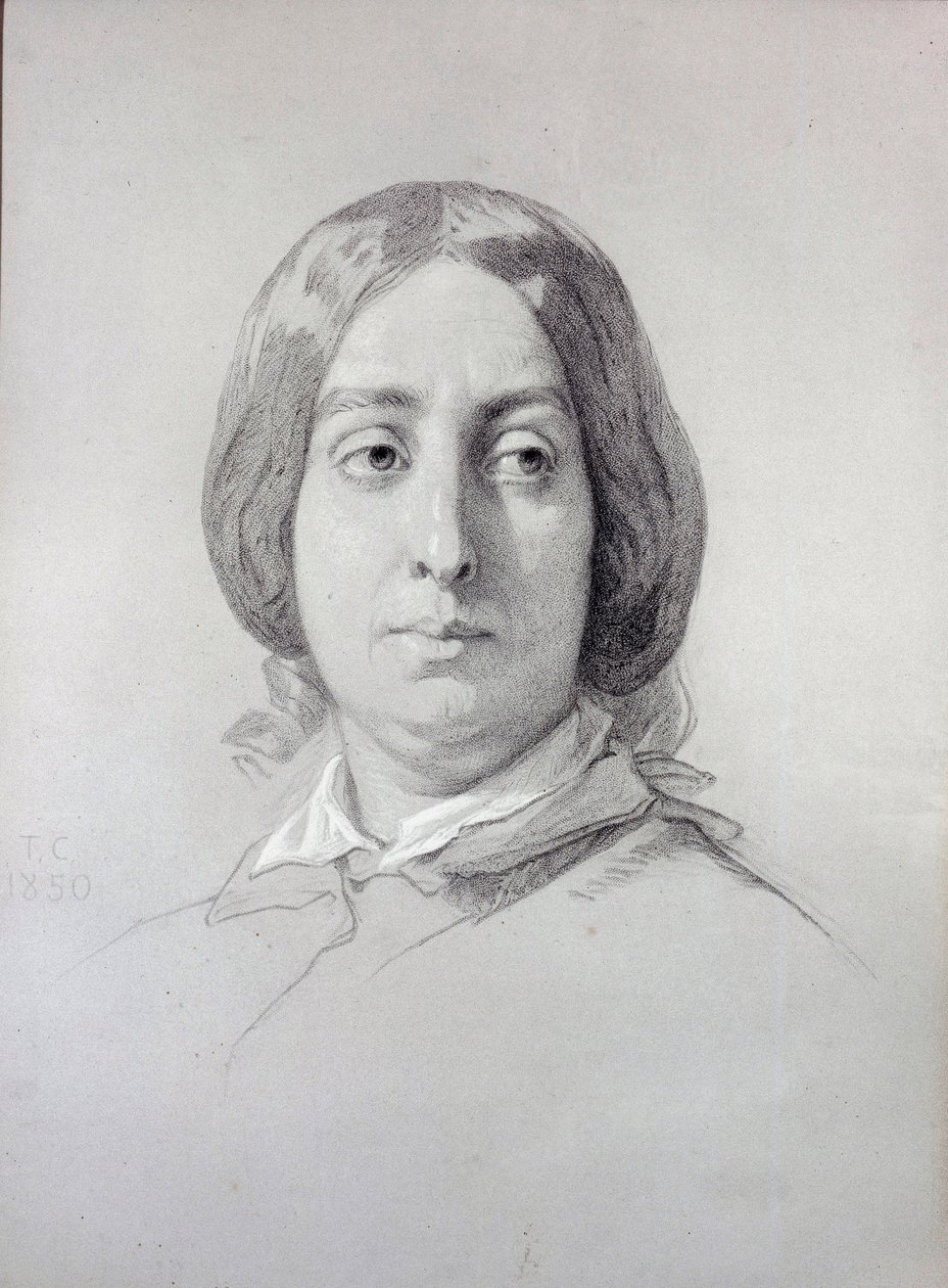 Porträt der Schriftstellerin George Sand (1804-1876) Aurore Dupin, Baronin Dudevant. Zeichnung von Thomas Couture (1815-1879) 1844 Paris, Musée de la Vie Romantique von Thomas Couture