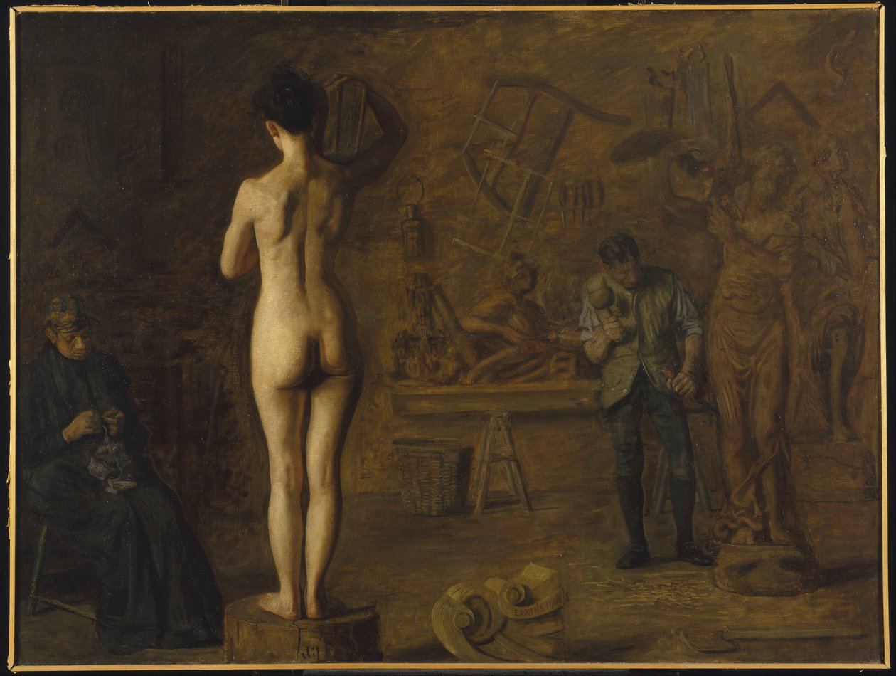 William Rush schnitzt seine allegorische Figur des Schuylkill River von Thomas Eakins