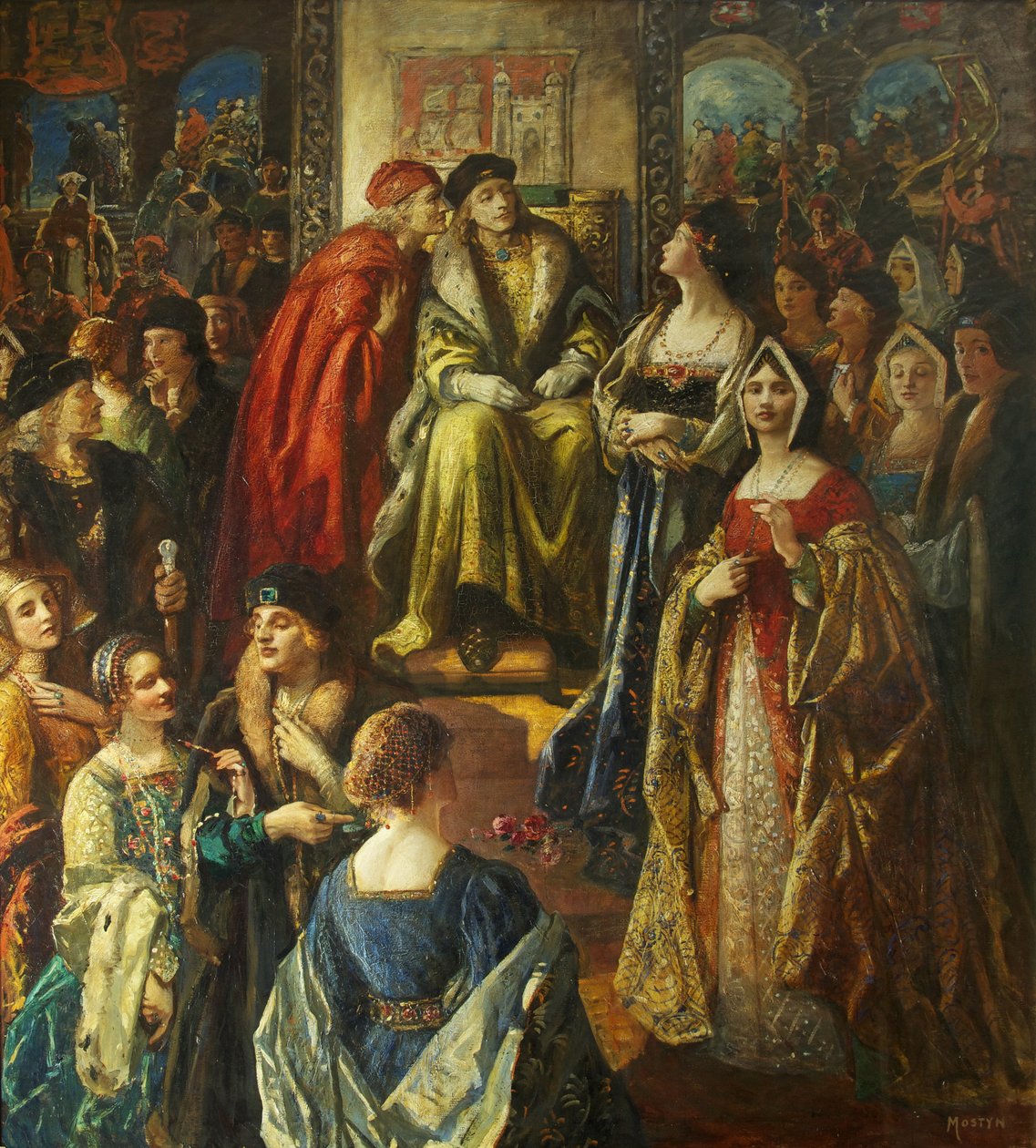 König Heinrich VII. bestraft die Bürger von Bristol, weil ihre Frauen so fein gekleidet waren von Thomas Edwin Mostyn