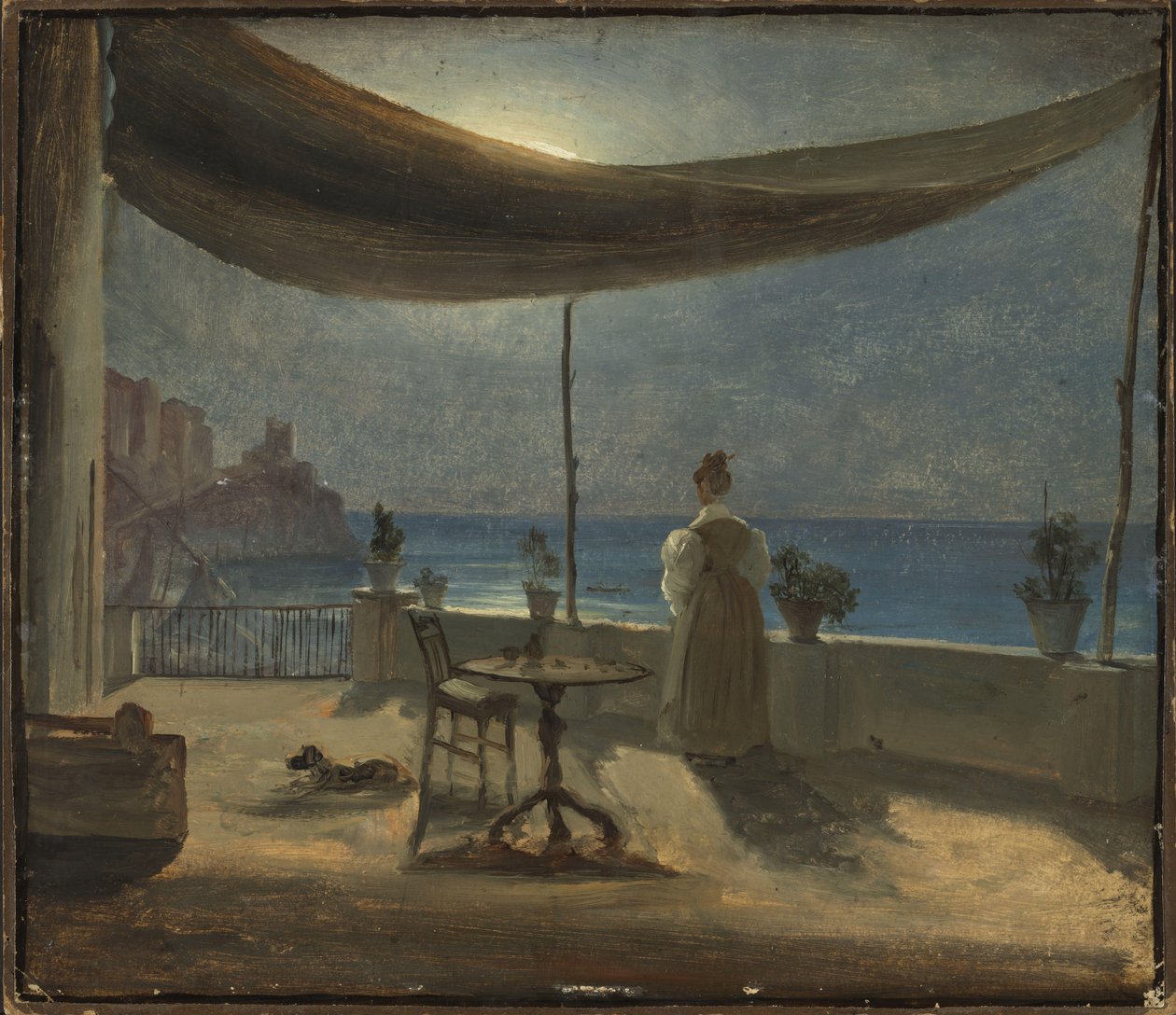 Eine Terrasse in Amalfi im Mondlicht von Thomas Fearnley