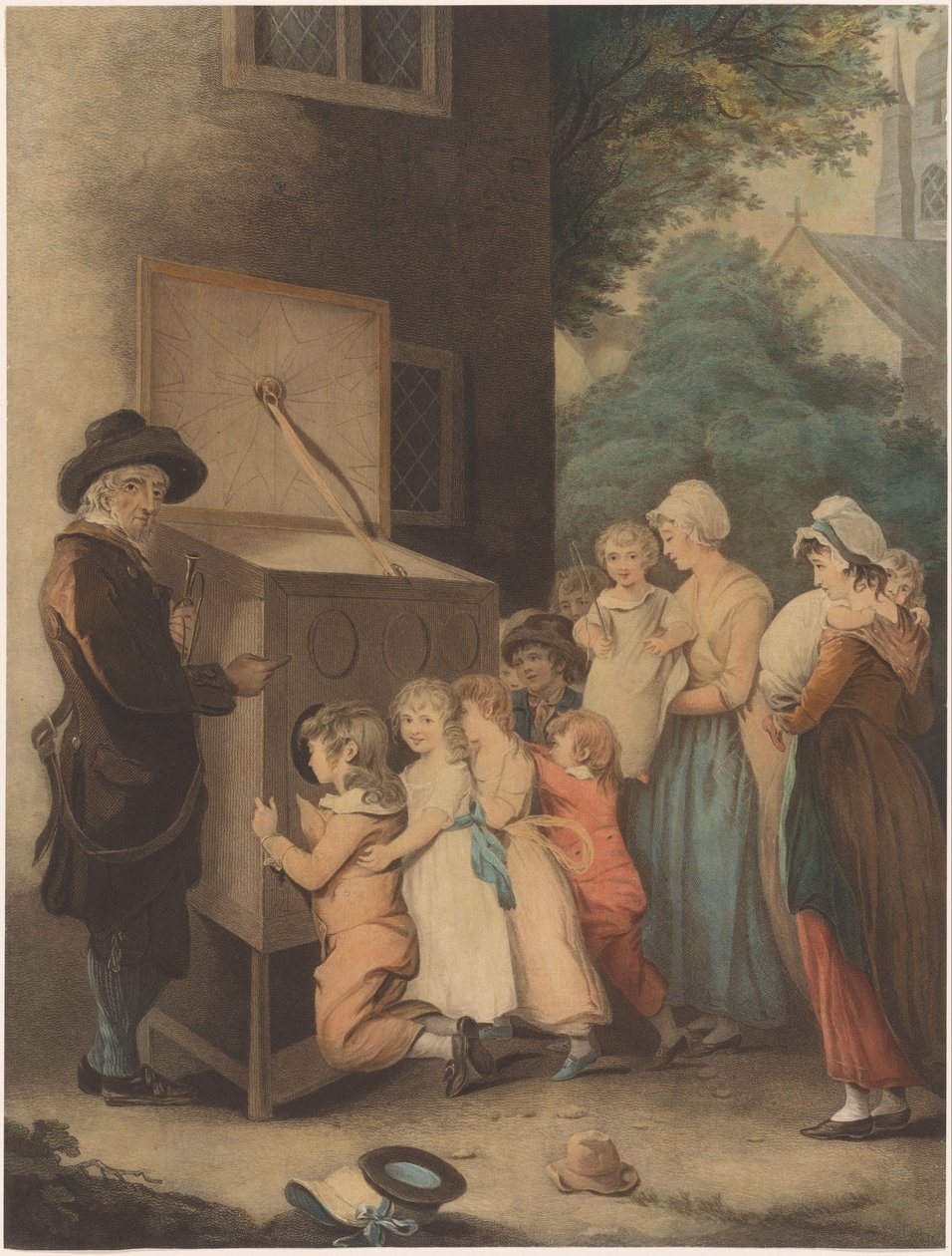 Kinder um eine Guckkasten von Thomas Gaugain