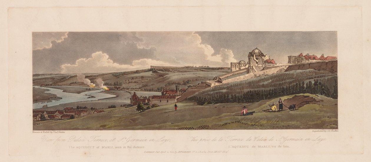 Eine Auswahl von zwanzig der malerischsten Ansichten in Paris: Blick von der Palastterrasse, 1803 von Thomas Girtin