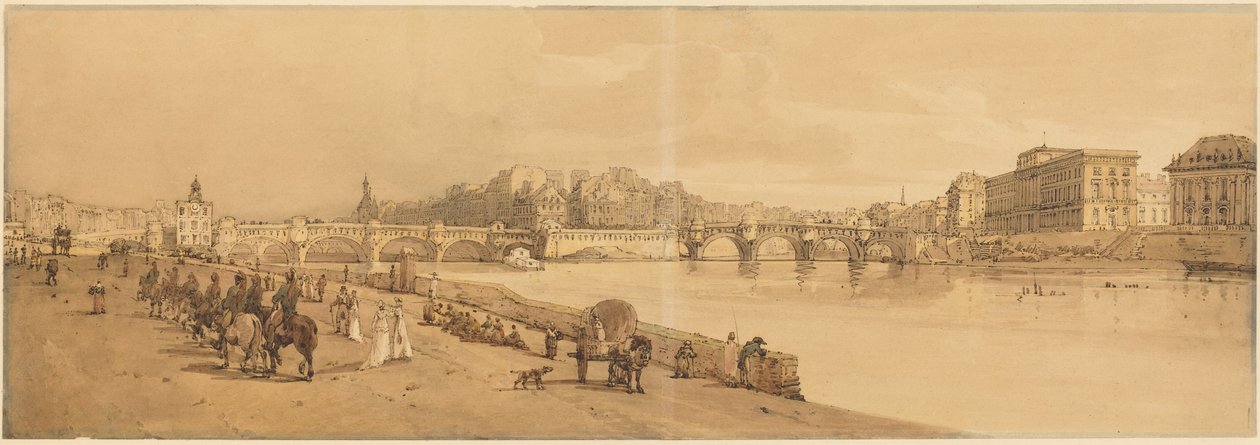 Ansicht der Pont Neuf, der Münze, etc.: pl.8 von Thomas Girtin