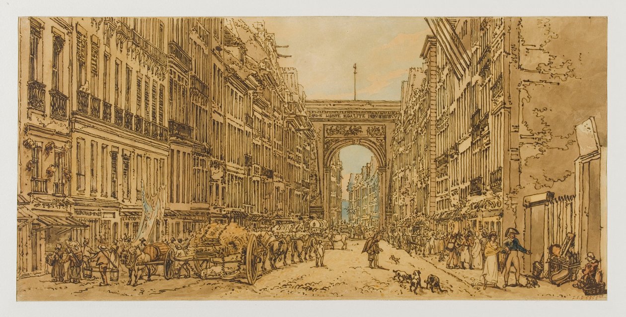 Le Faubourg und das Tor Saint-Denis, 1801-1802. 10. und 12. Arrondissement von Thomas Girtin