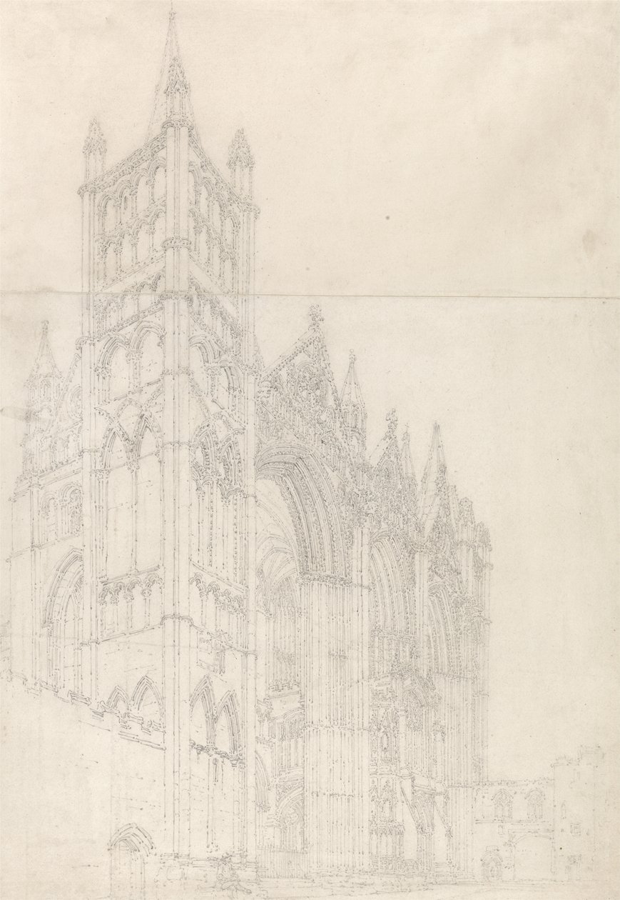 Kathedrale von Peterborough, Huntingdonshire, ca. 1794 von Thomas Girtin
