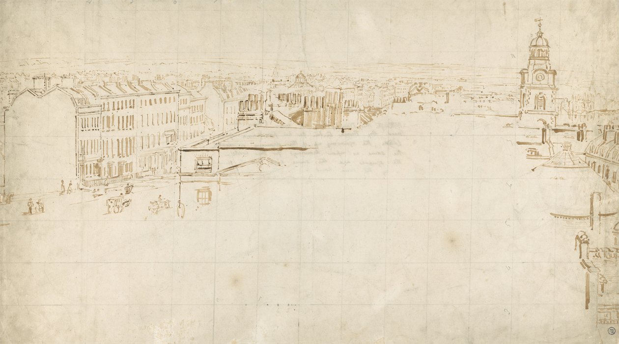 Skizze für die Eidometropolis, ca. 1801 von Thomas Girtin